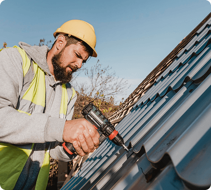 worker on roof