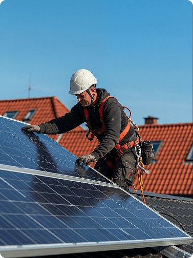 man install solar panel